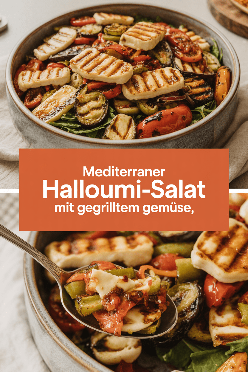 Mediterraner Halloumi-Salat mit gegrilltem Gemüse