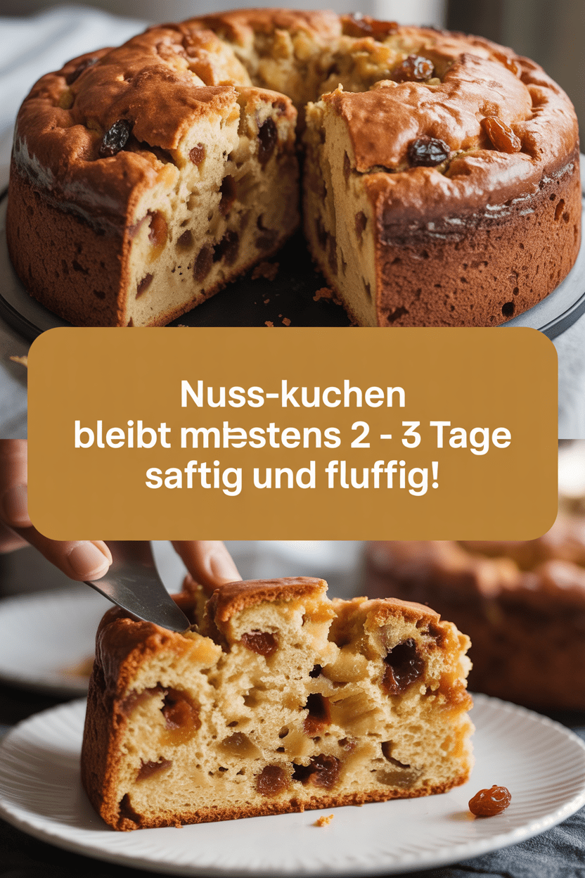 Nusskuchen bleibt mindestens 2 – 3 Tage saftig und fluffig!