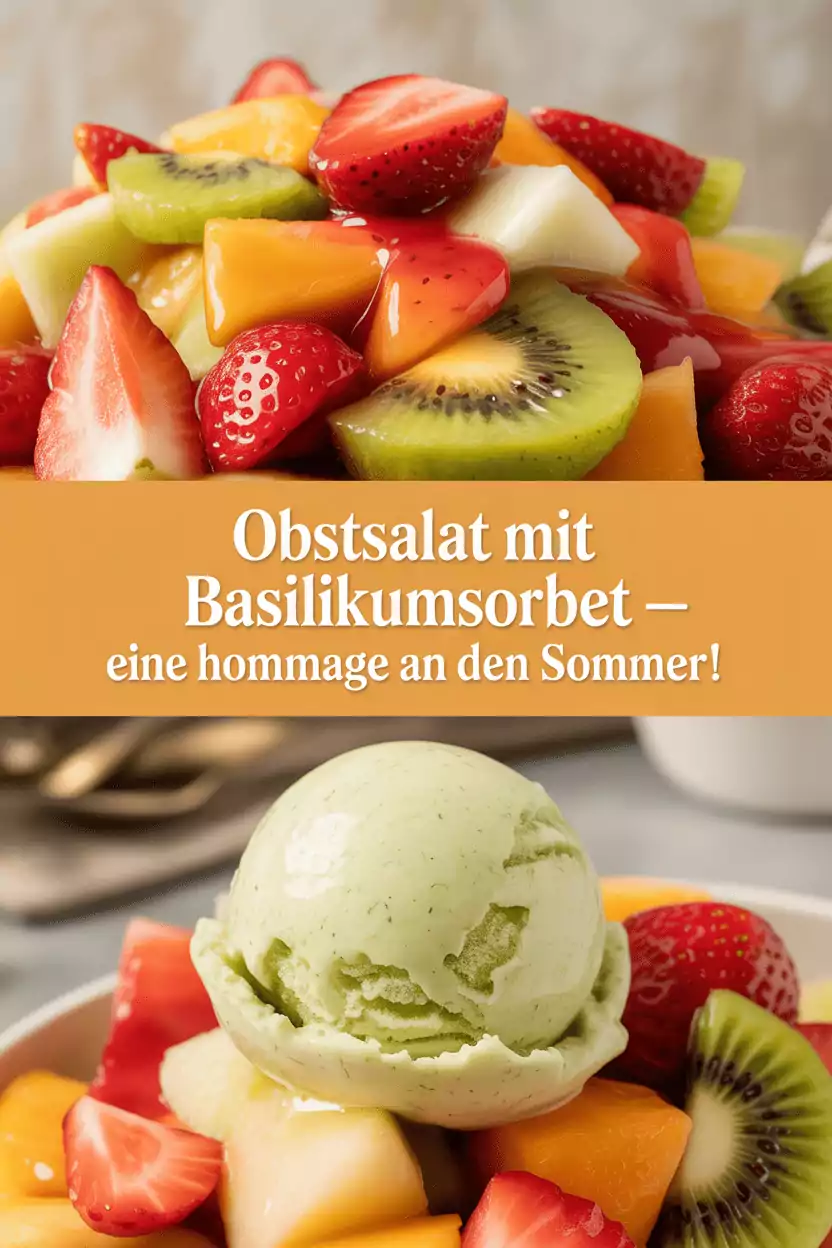 Obstsalat mit Basilikumsorbet – Eine Hommage an den Sommer!