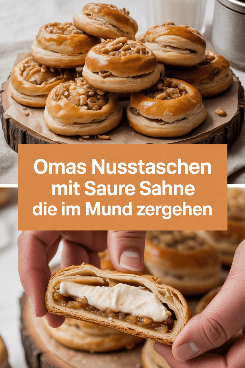 Omas Nusstaschen mit Saure Sahne die im Mund zergehen