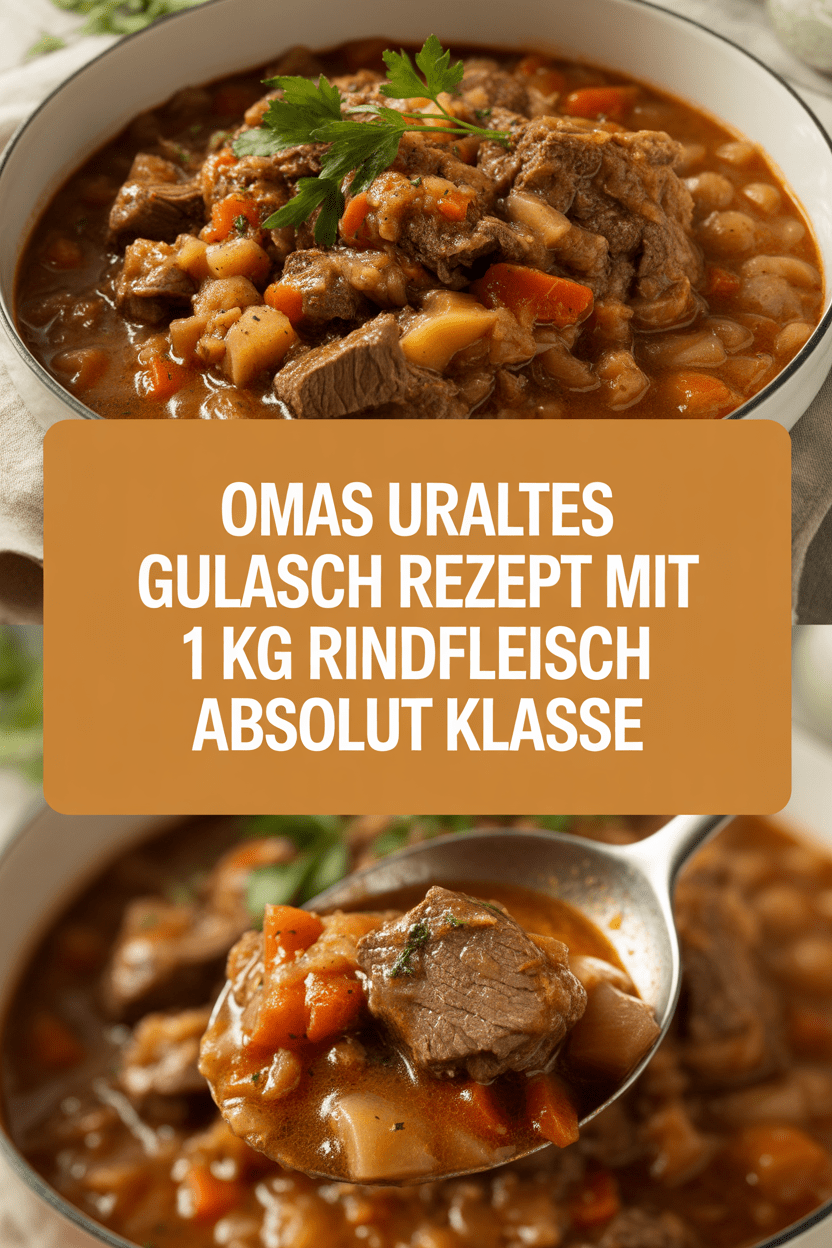 Omas Uraltes Gulasch Rezept mit 1 kg Rindfleisch absolut Klasse