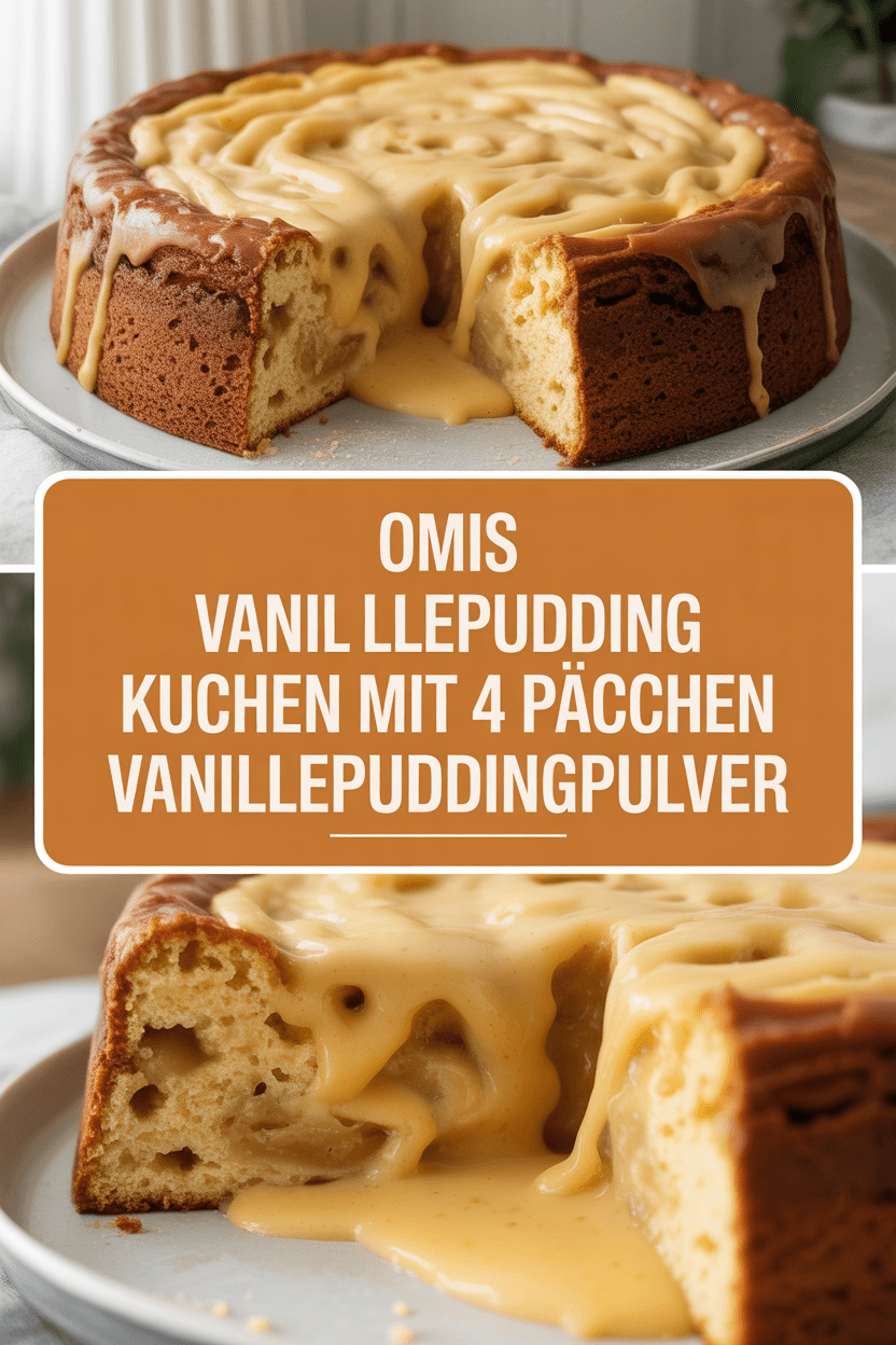 Omis Vanillepudding Kuchen mit 4 Päckchen Vanillepuddingpulver