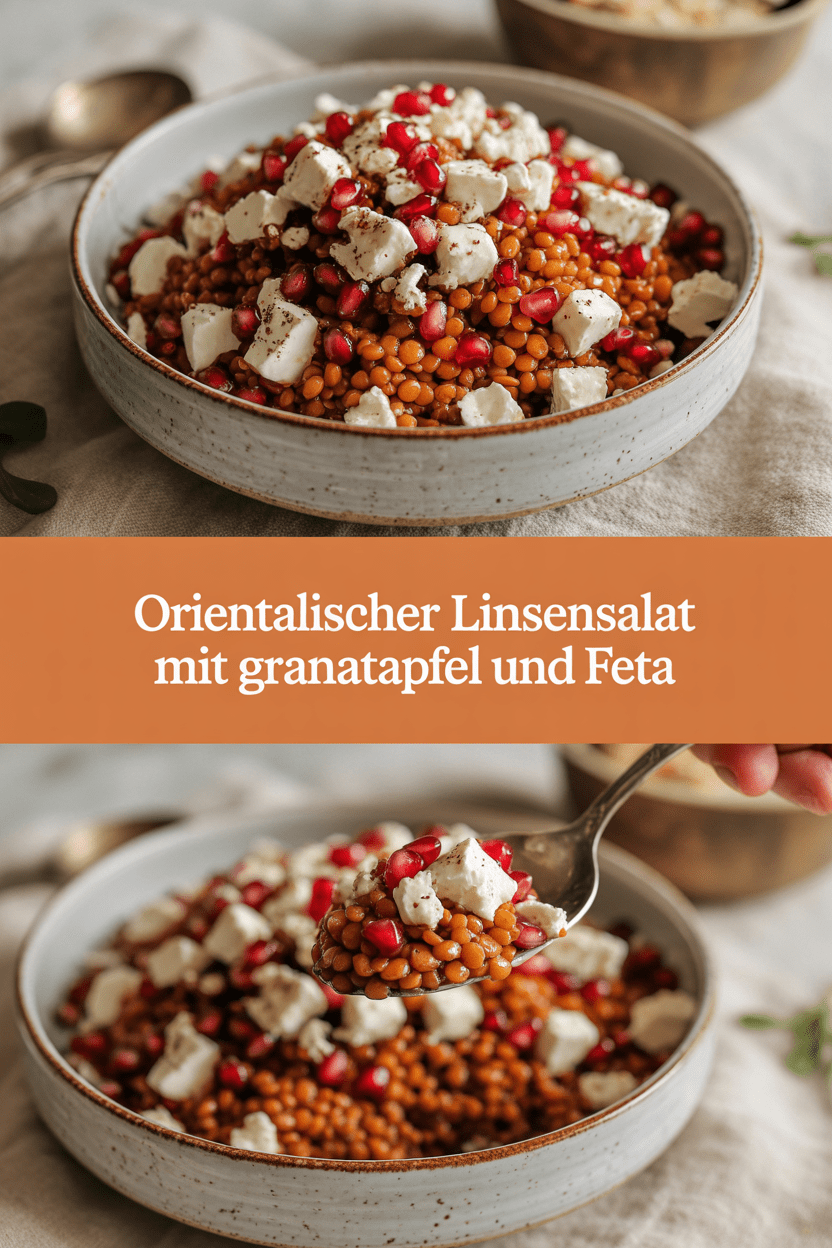 Orientalischer Linsensalat mit Granatapfel und Feta