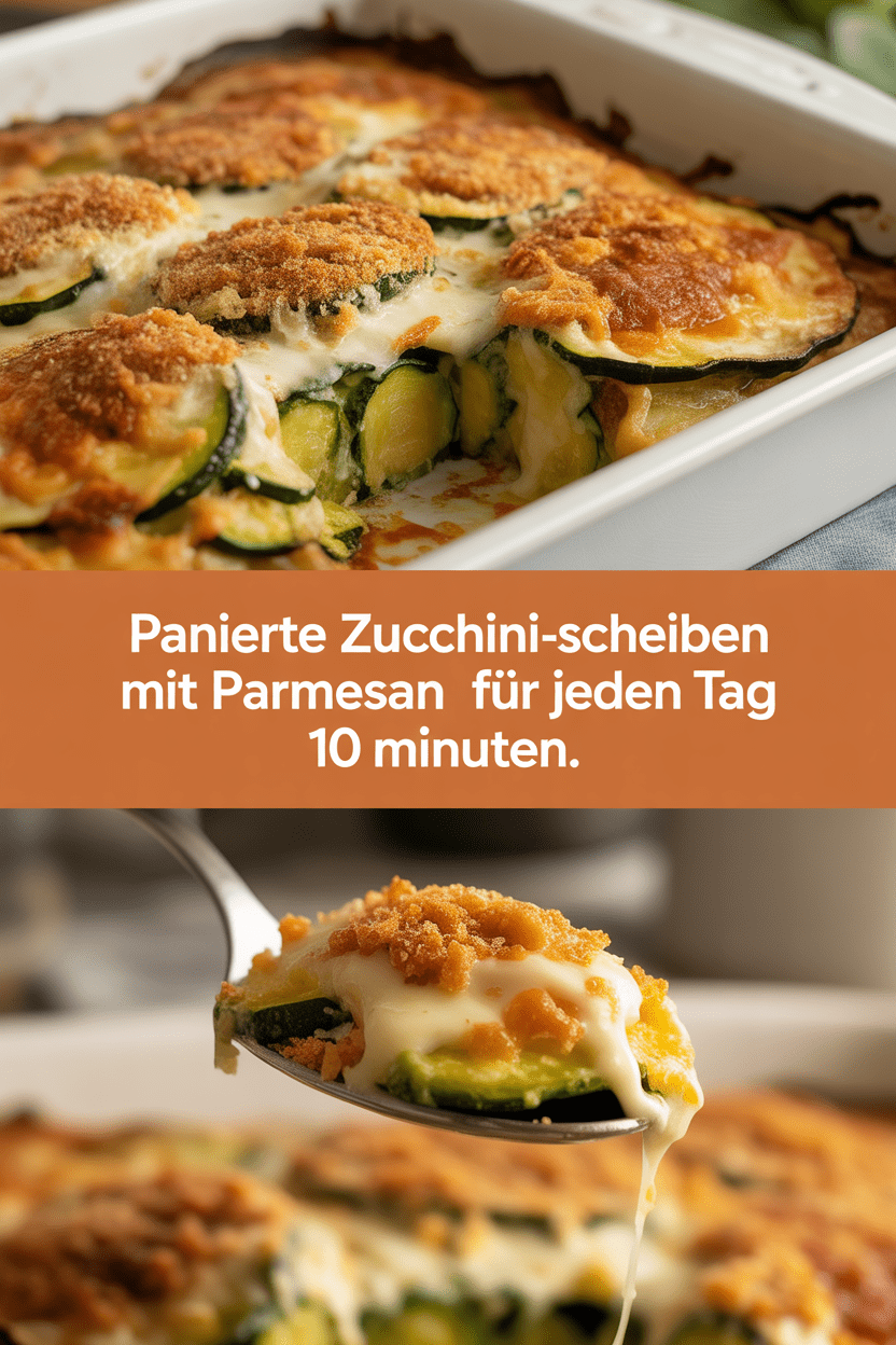 Panierte Zucchini-Scheiben mit Parmesan für jeden Tag 10 Minuten