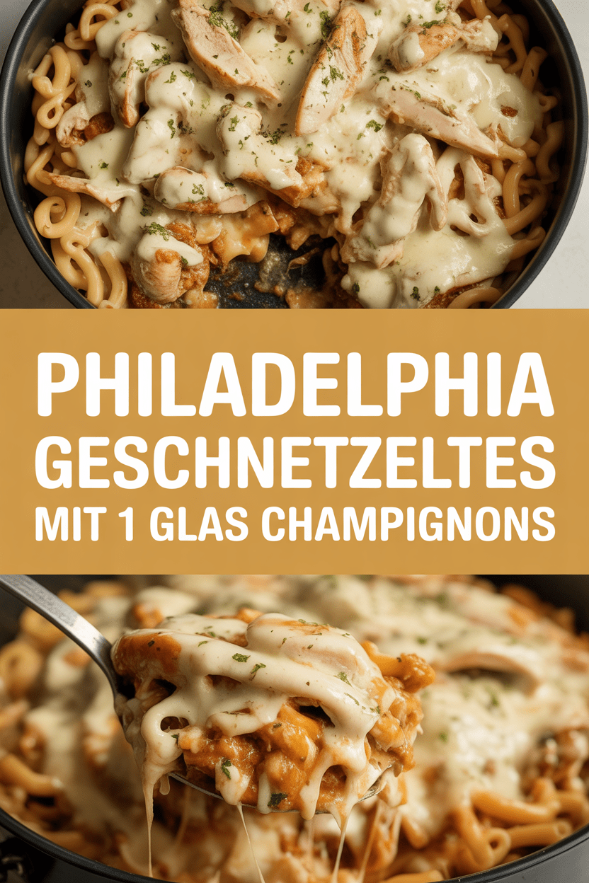 Philadelphia Geschnetzeltes mit 1 Glas Champignons