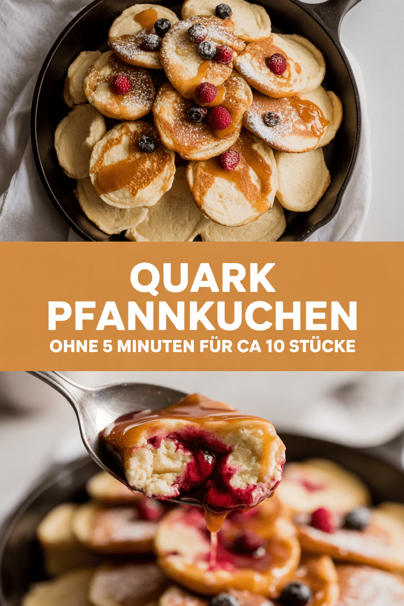 Quark Pfannkuchen ohne Mehl in 5 Minuten fur ca 10 Stücke