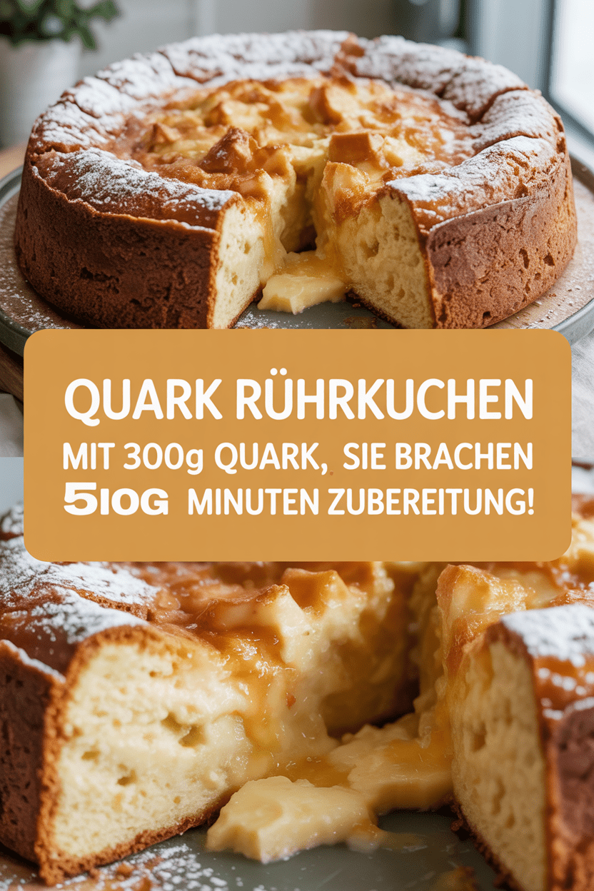 Quark Rührkuchen mit 300g Quark, Sie brauchen 5 Minuten zubereitung!