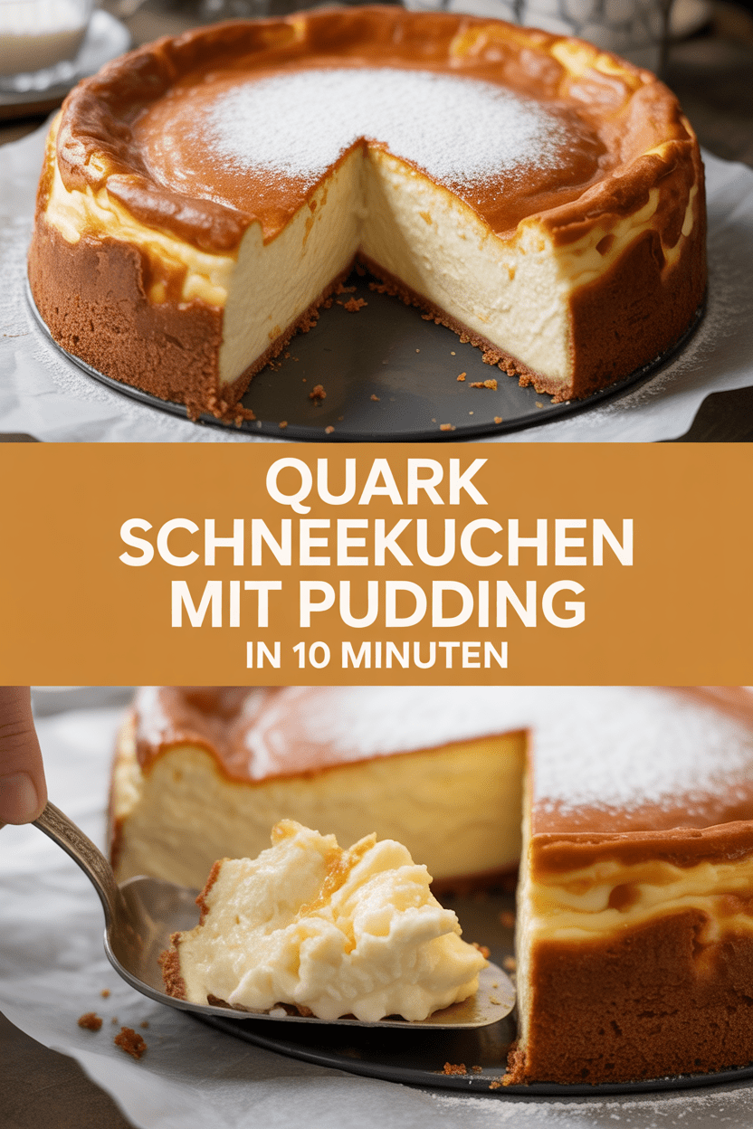 Quark Schneekuchen mit Pudding in 10 Minuten