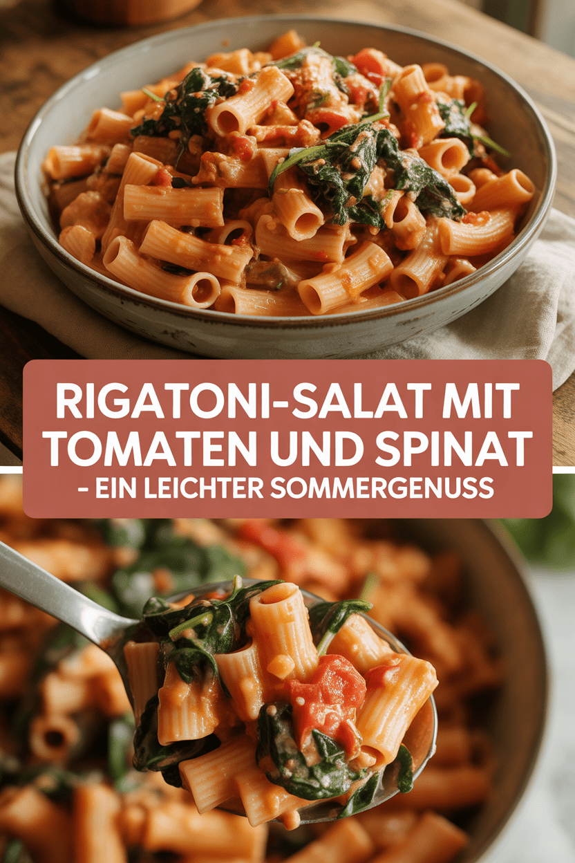 Rigatoni-Salat mit Tomaten und Spinat – Ein leichter Sommergenuss