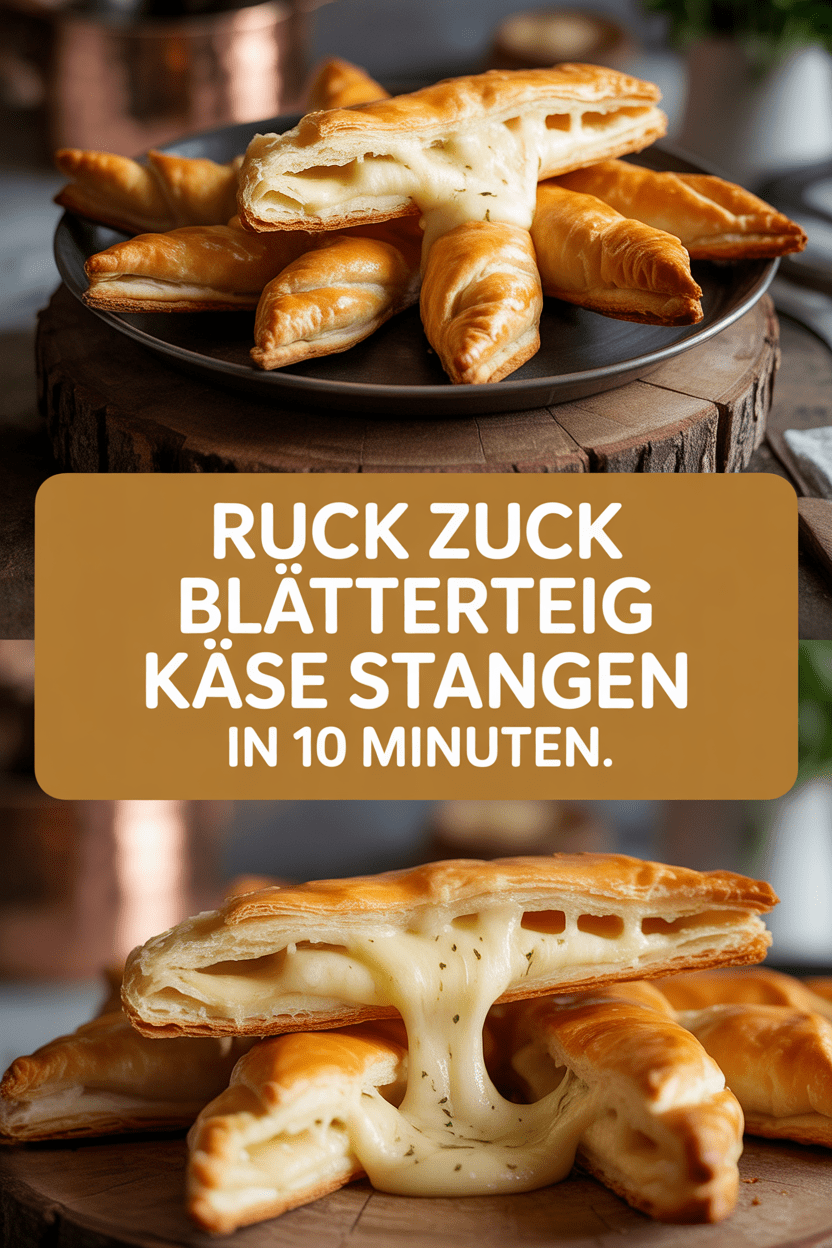 Ruck Zuck Blätterteig Käse Stangen in 10 Minuten