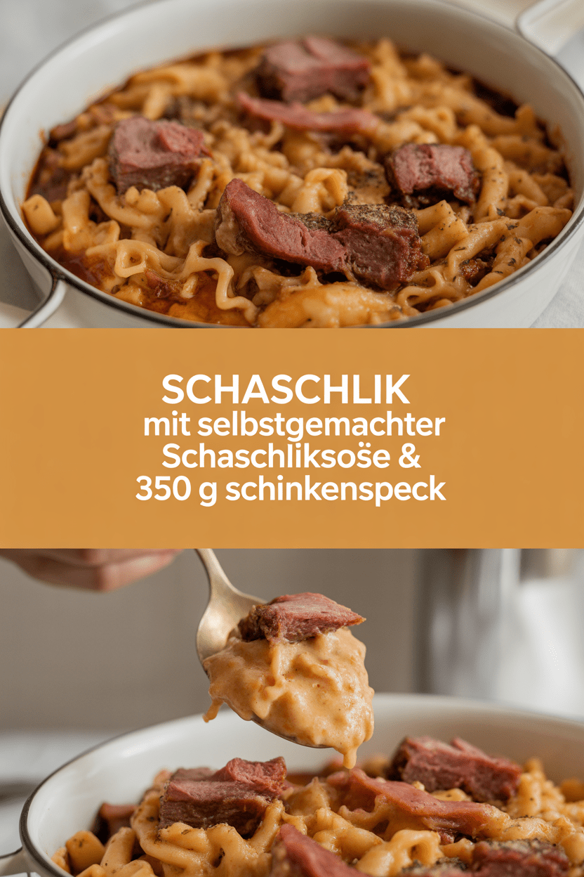 Schaschlik mit selbstgemachter Schaschliksoße & 350 g Schinkenspeck