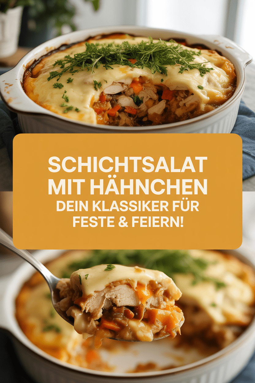Schichtsalat mit Hähnchen – Dein Klassiker für Feste & Feiern!