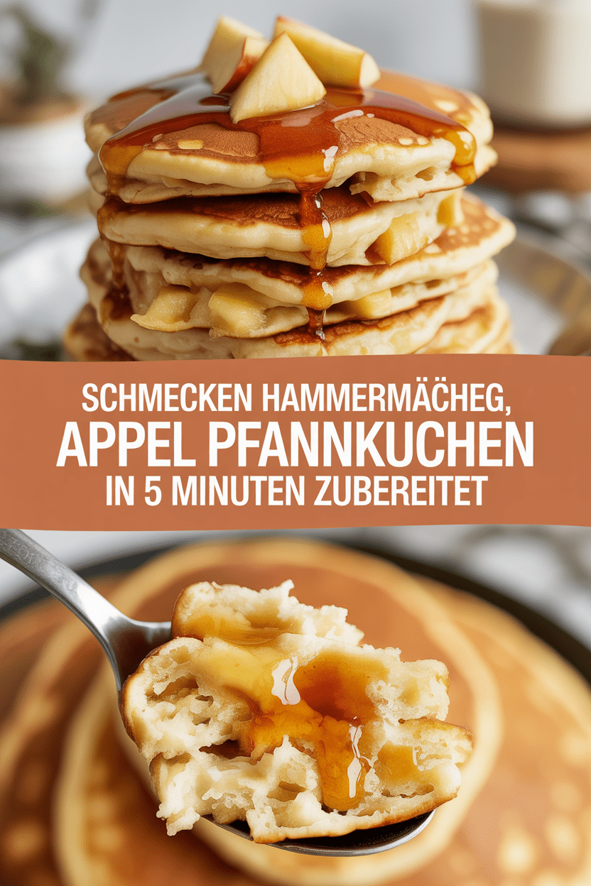 Schmecken hammermäßig, Apfel Pfannkuchen in 5 Minuten zubereitet