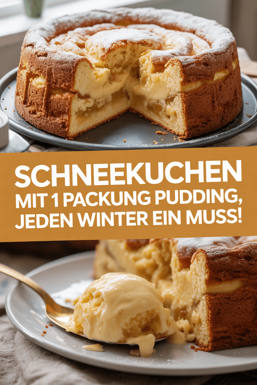 Schneekuchen mit 1 Packung Pudding, jeden Winter ein Muss!