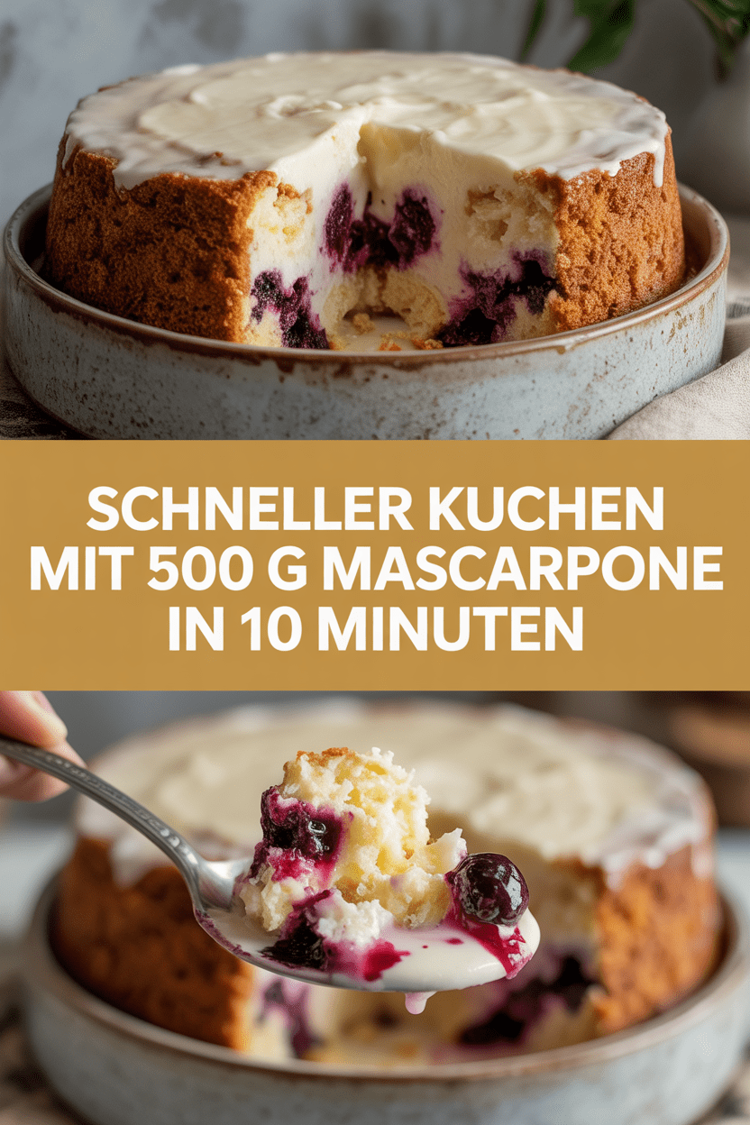 Schneller Kuchen mit 500 g Mascarpone in 10 Minuten