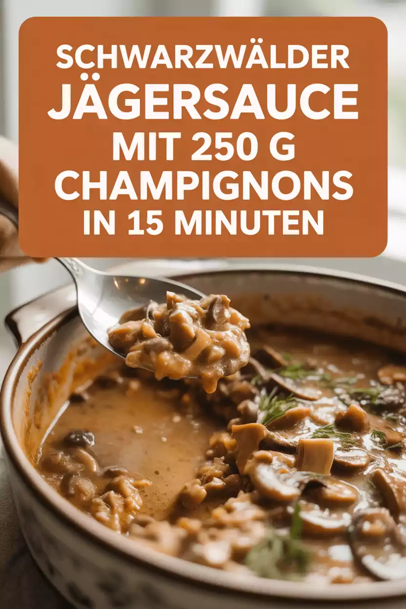 Schwarzwälder Jägersauce mit 250 g Champignons in 15 Minuten