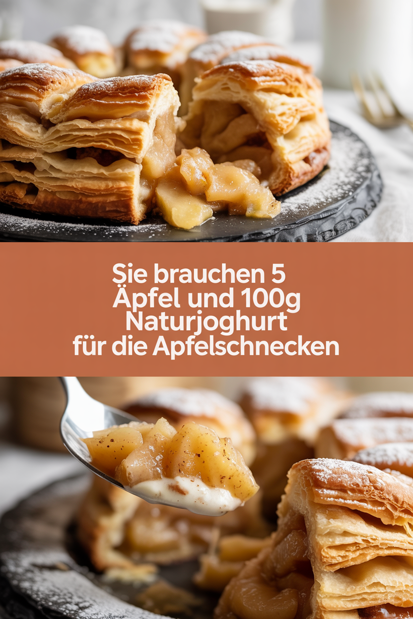 Sie brauchen 5 Äpfel und 100g Naturjoghurt für die Apfelschnecken