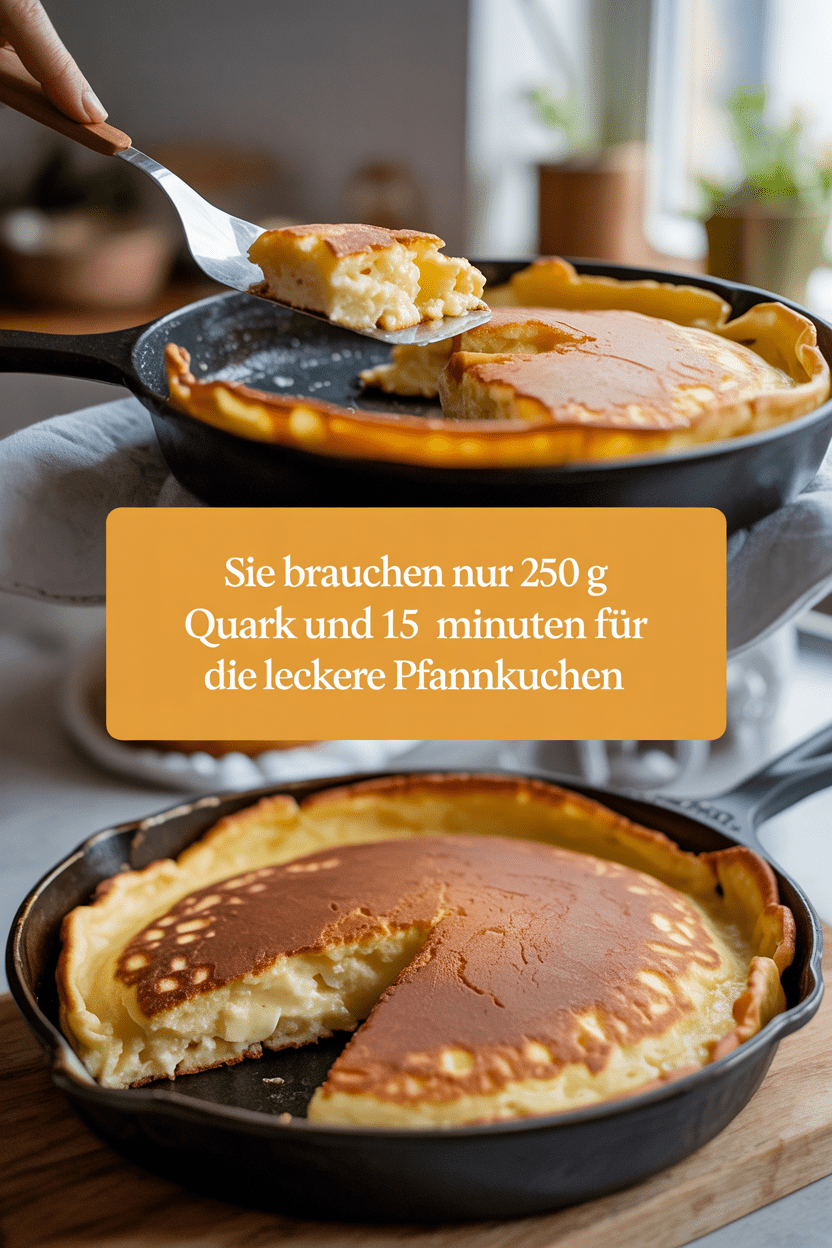 Sie brauchen nur 250 g Quark und 15 Minuten für die leckere Pfannkuchen