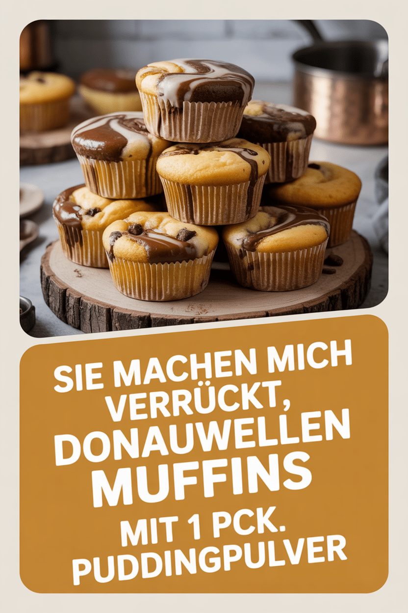 Sie machen mich verrückt, Donauwellen Muffins mit 1 Pck. Puddingpulver