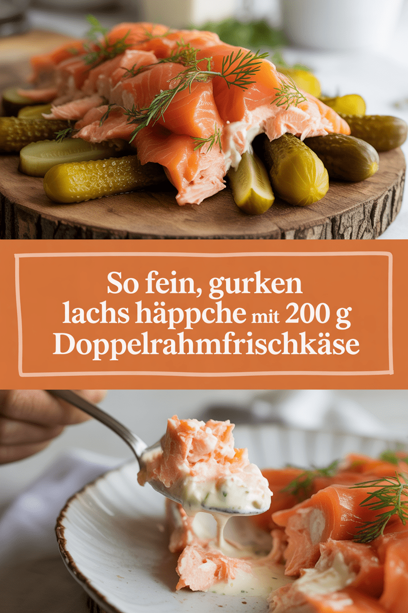 So fein, Gurken Lachs Häppchen mit 200 g Doppelrahmfrischkäse