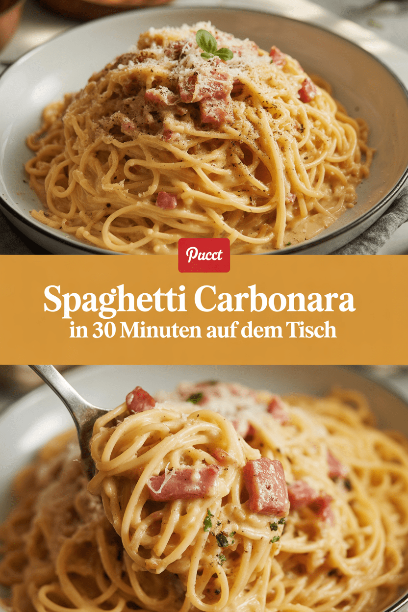 Spaghetti Carbonara in 30 Minuten auf dem Tisch