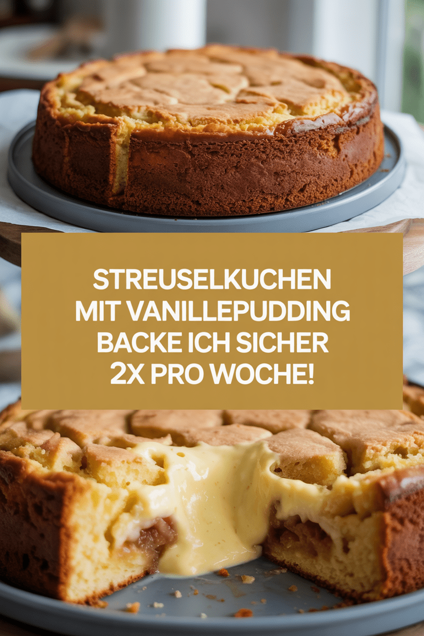 Streuselkuchen mit Vanillepudding backe ich sicher 2x pro Woche!