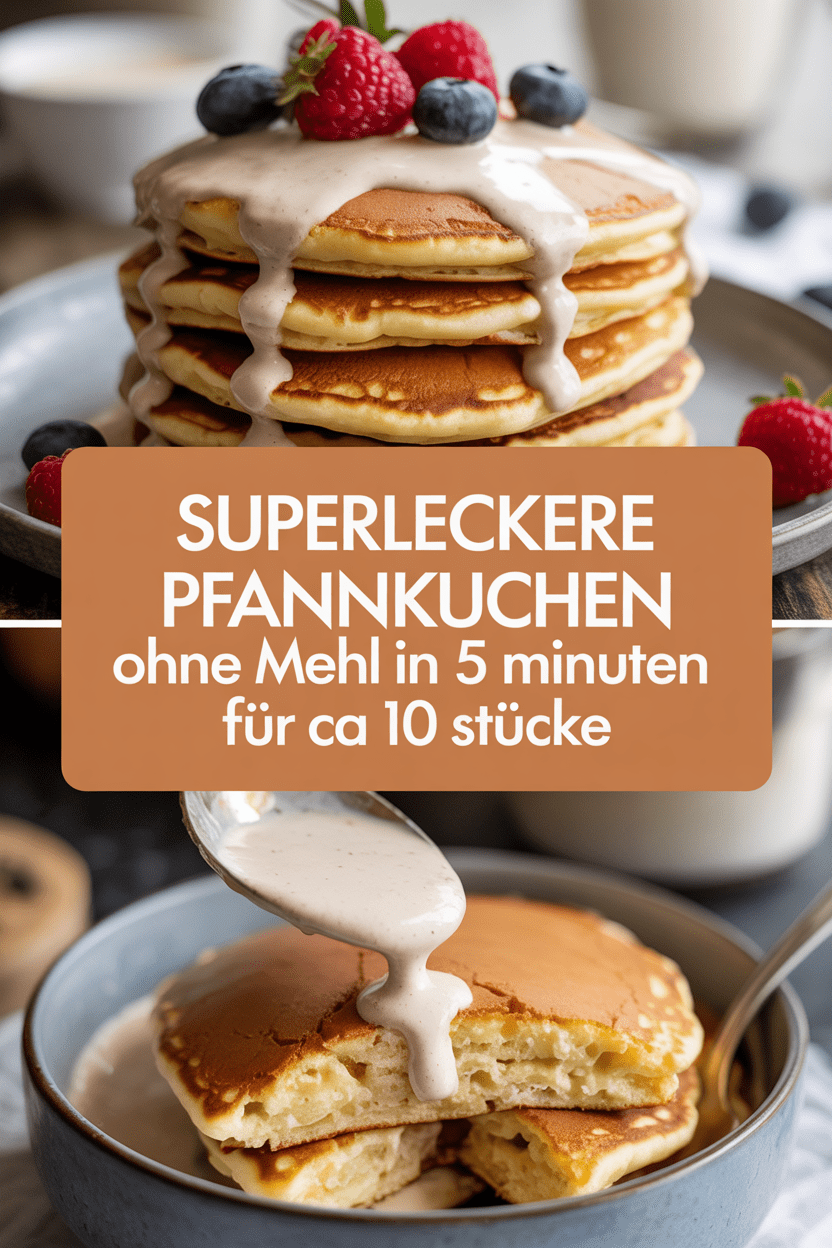 Superleckere Pfannkuchen ohne Mehl in 5 Minuten für ca 10 Stücke
