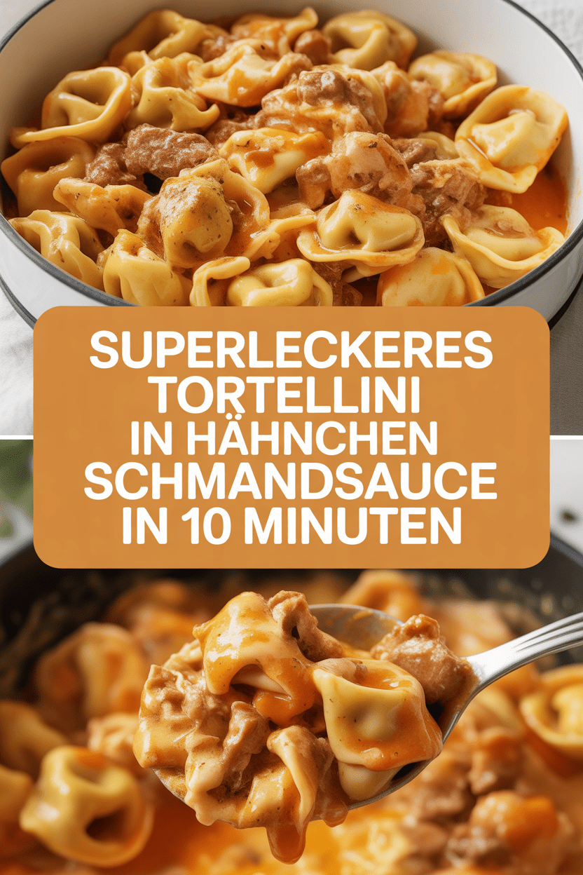 Superleckeres Tortellini in Hähnchen Schmandsauce in 10 Minuten