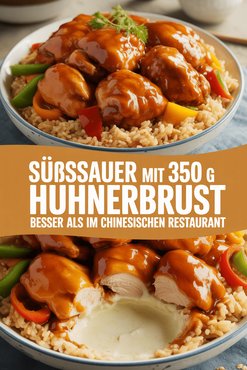 Süßsauer mit 350 g Hühnerbrüst besser als im chinesischen Restaurant