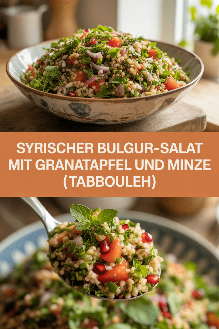 Syrischer Bulgur-Salat mit Granatapfel und Minze (Tabbouleh)