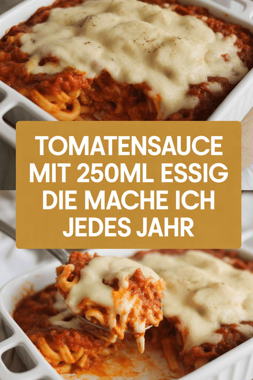 Tomatensauce mit 250ml Essig die mache ich jedes Jahr