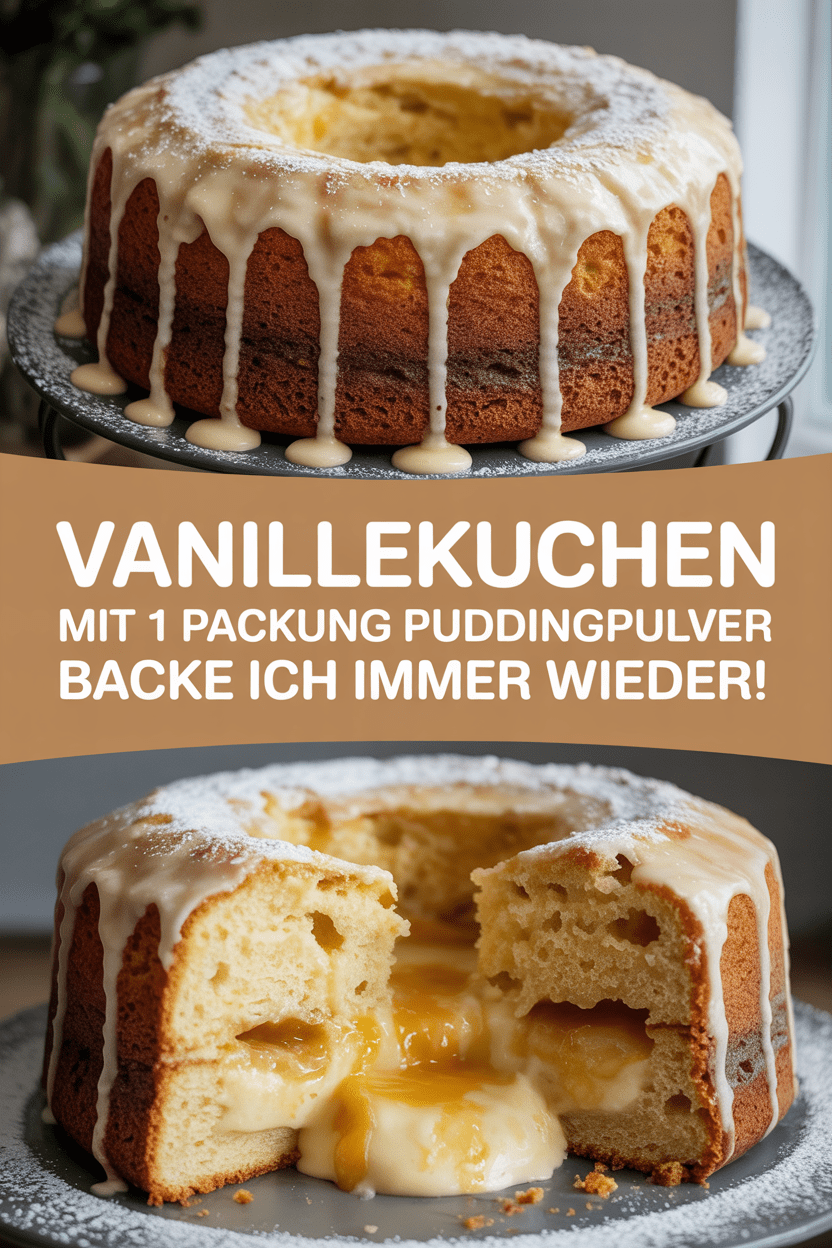 Vanillekuchen mit 1 Packung Puddingpulver backe ich immer wieder!