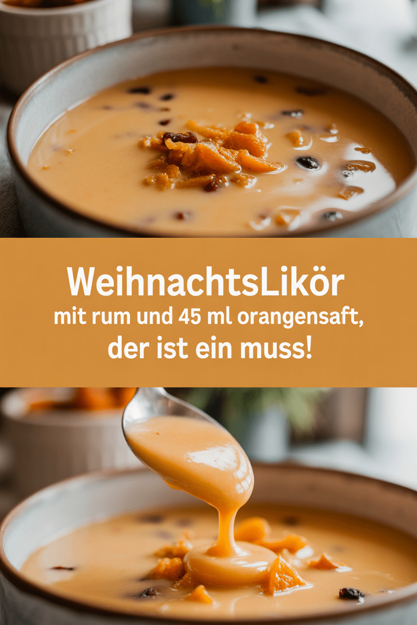 Weihnachtslikör mit Rum und 450 ml Orangensaft, der ist ein Muss!