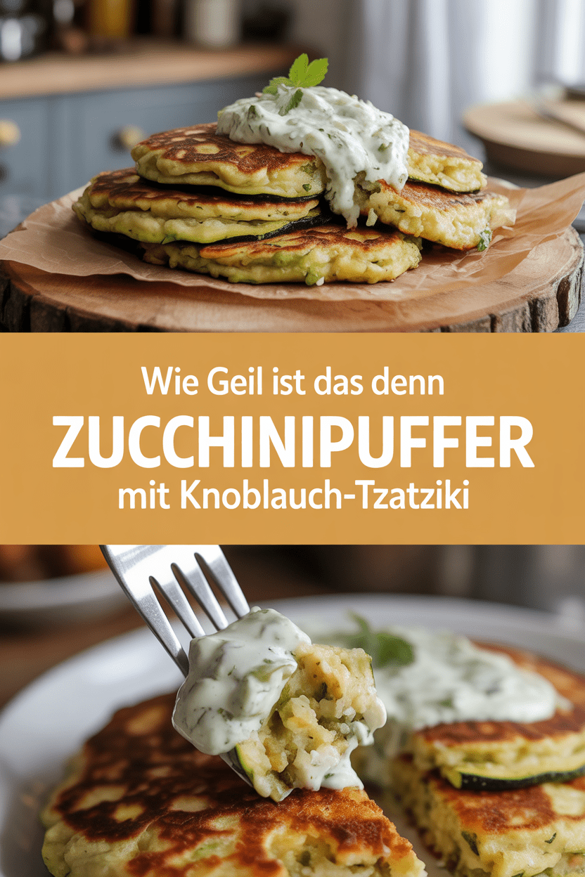 Wie geil ist das denn Zucchinipuffer mit Knoblauch-Tzatziki