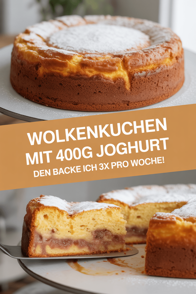 Wolkenkuchen mit 400g Joghurt den backe ich 3x pro Woche!
