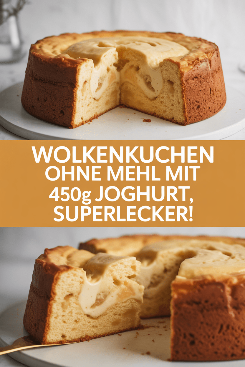Wolkenkuchen ohne Mehl mit 450g Joghurt, superlecker!