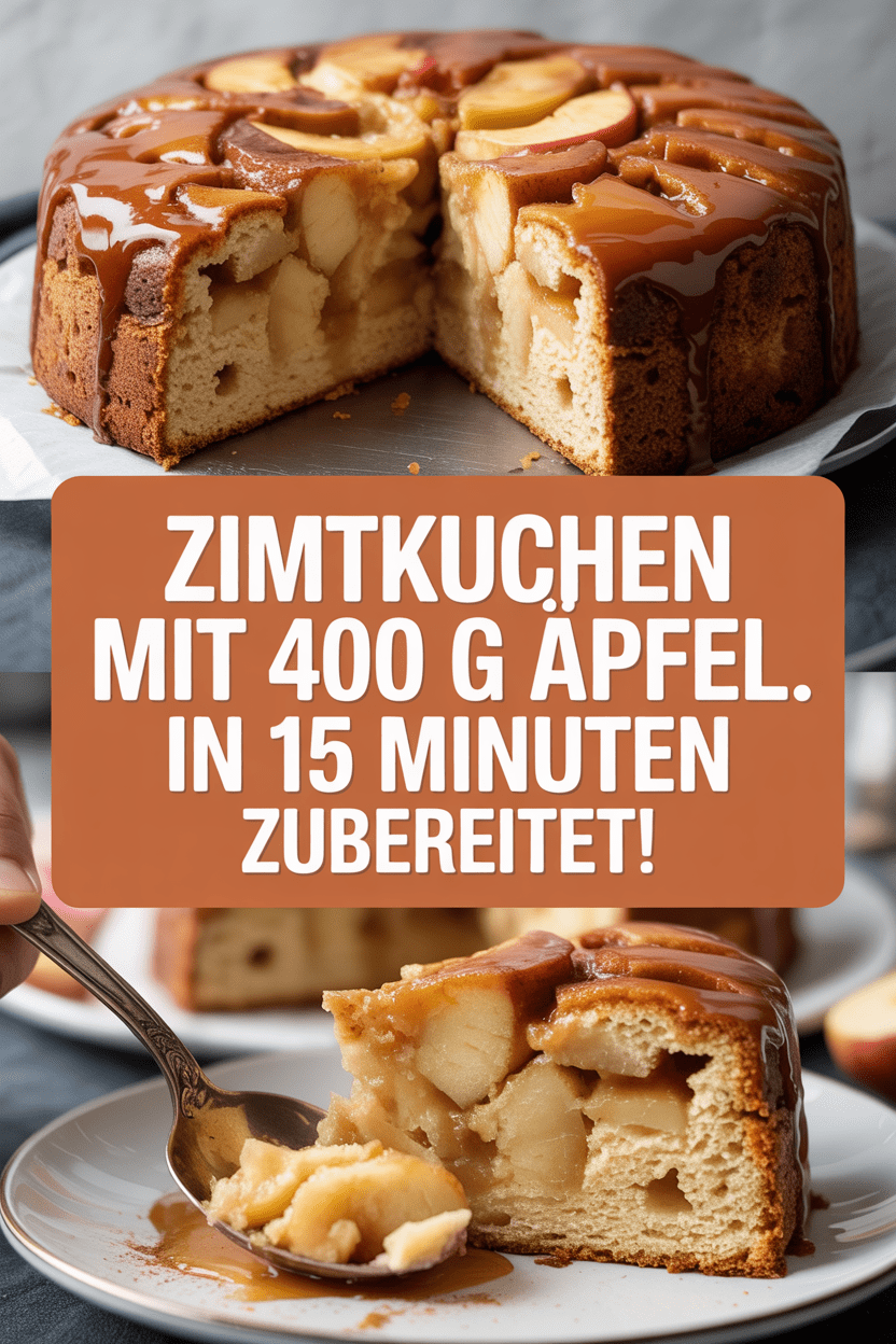 Zimtkuchen mit 400 g Äpfel in 15 Minuten zubereitet!