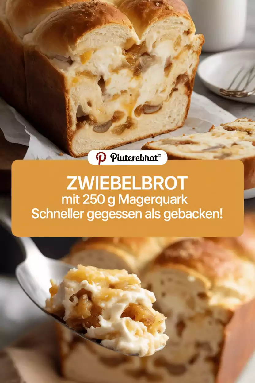 Zwiebelbrot mit 250 g Magerquark schneller gegessen als gebacken!
