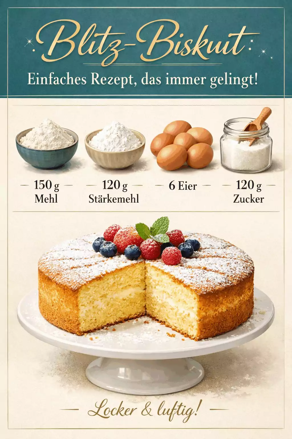 Blitz-Biskuit: Einfaches Rezept, das immer gelingt!