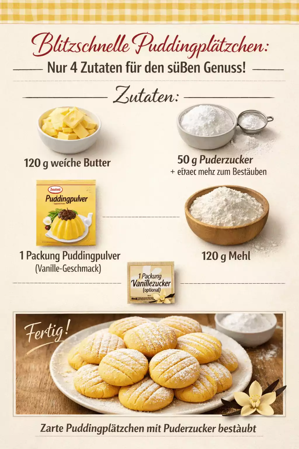 Blitzschnelle Puddingplätzchen: Nur 4 Zutaten für den süßen Genuss!