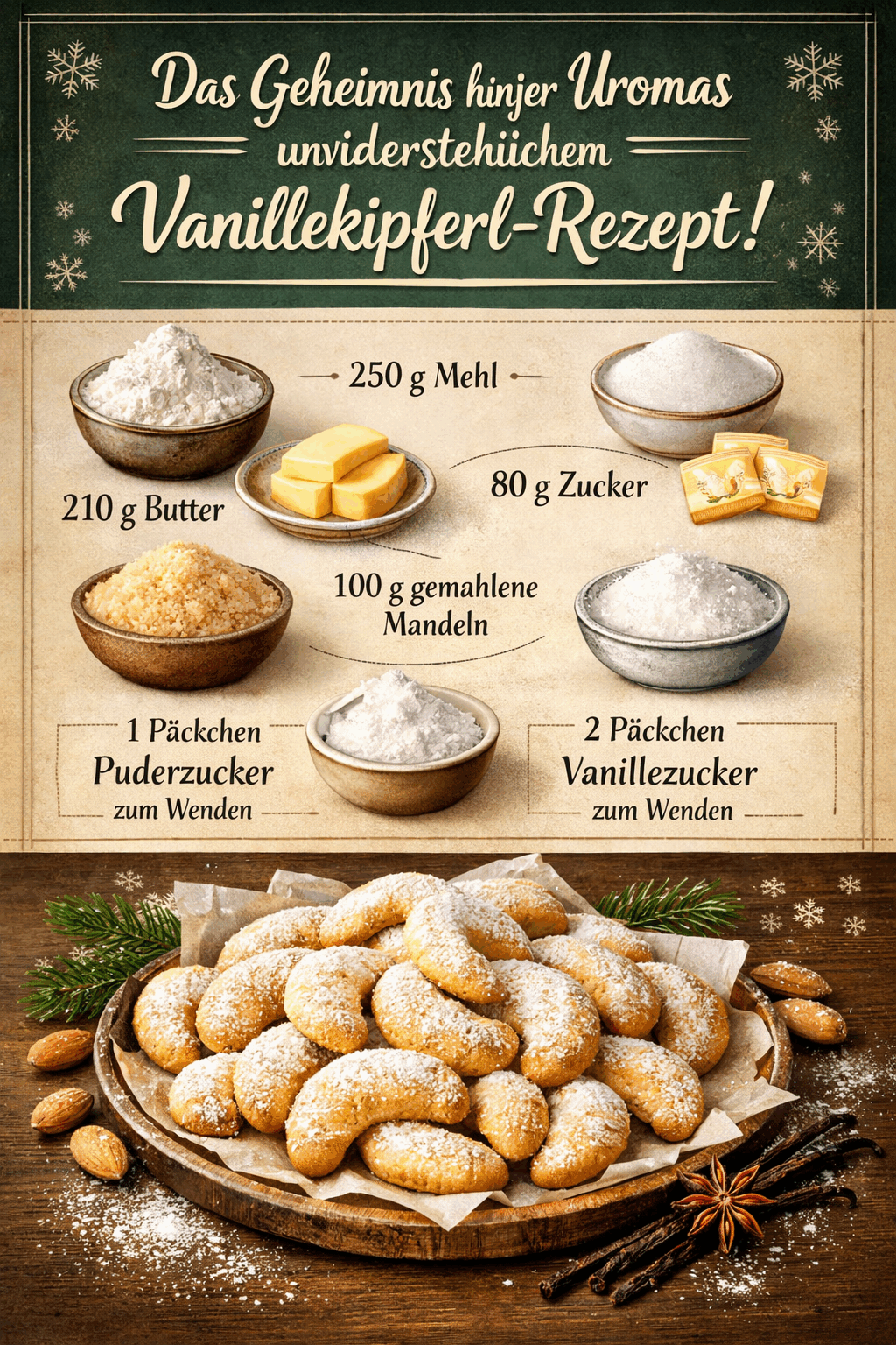 Das Geheimnis hinter Uromas unwiderstehlichem Vanillekipferl-Rezept!