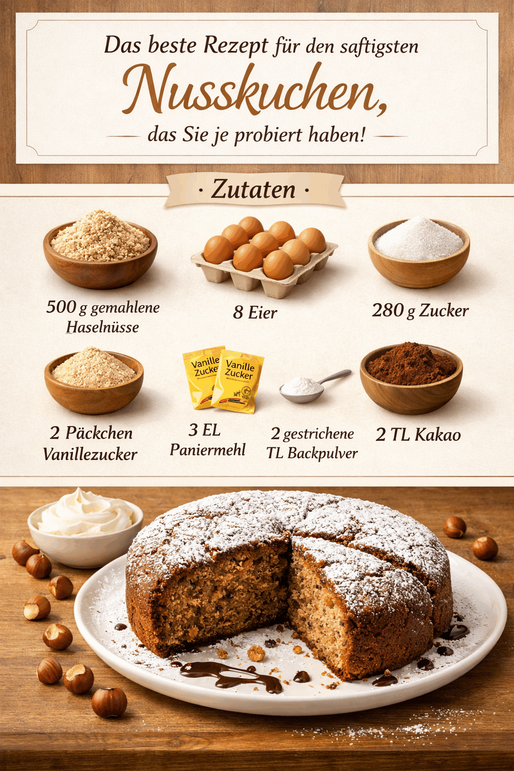 Das beste Rezept für den saftigsten Nusskuchen, das Sie je probiert haben!