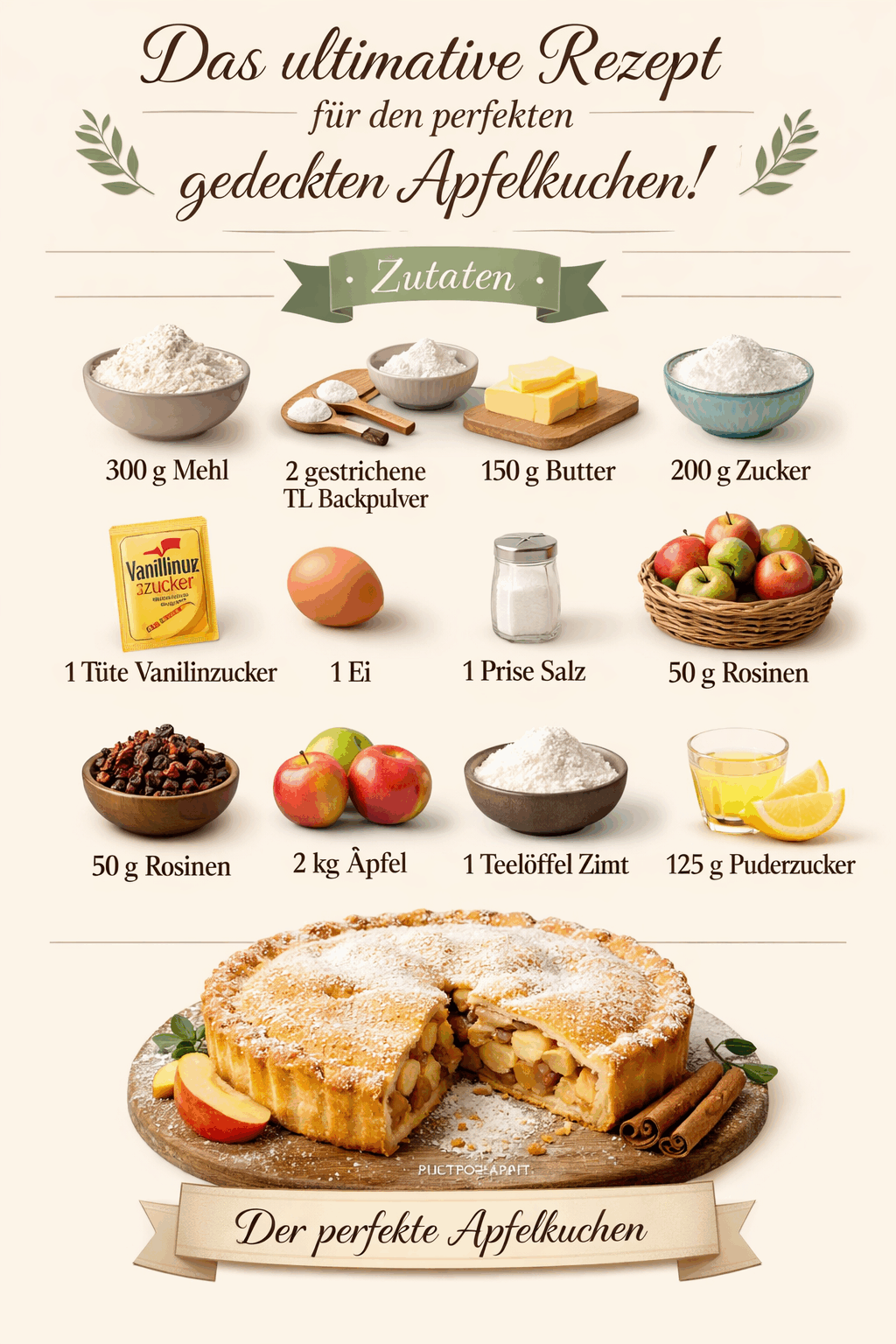 Das ultimative Rezept für den perfekten gedeckten Apfelkuchen!