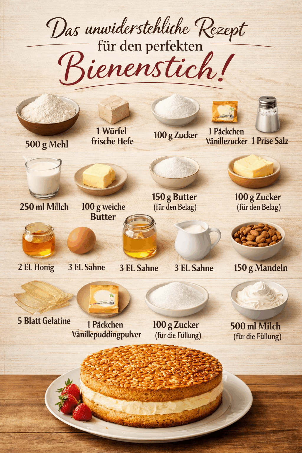 Das unwiderstehliche Rezept für den perfekten Bienenstich!