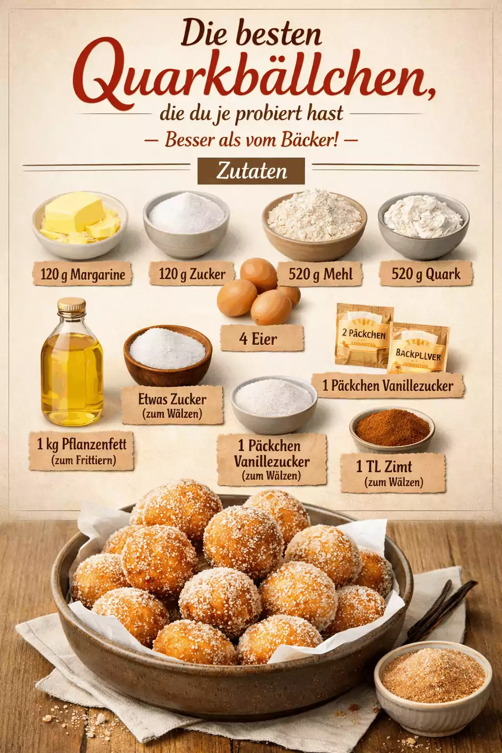 Die besten Quarkbällchen, die du je probiert hast – Besser als vom Bäcker!