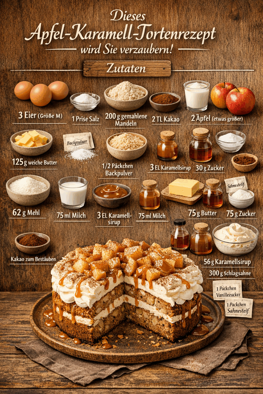 Dieses Apfel-Karamell-Tortenrezept wird Sie verzaubern!