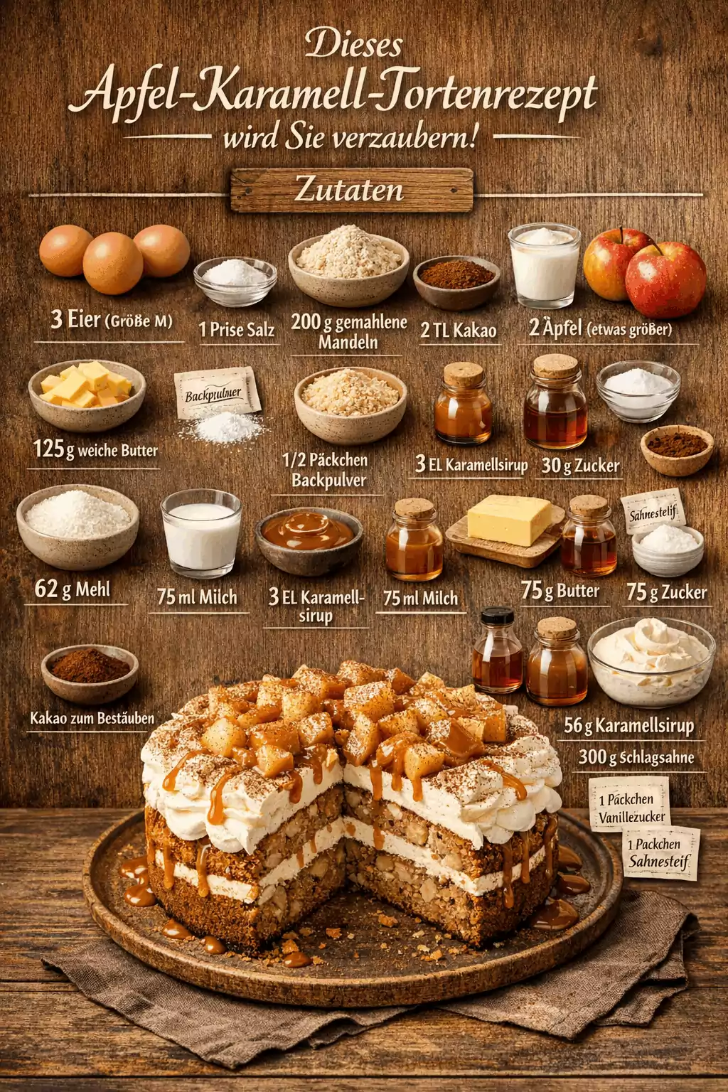 Dieses Apfel-Karamell-Tortenrezept wird Sie verzaubern!