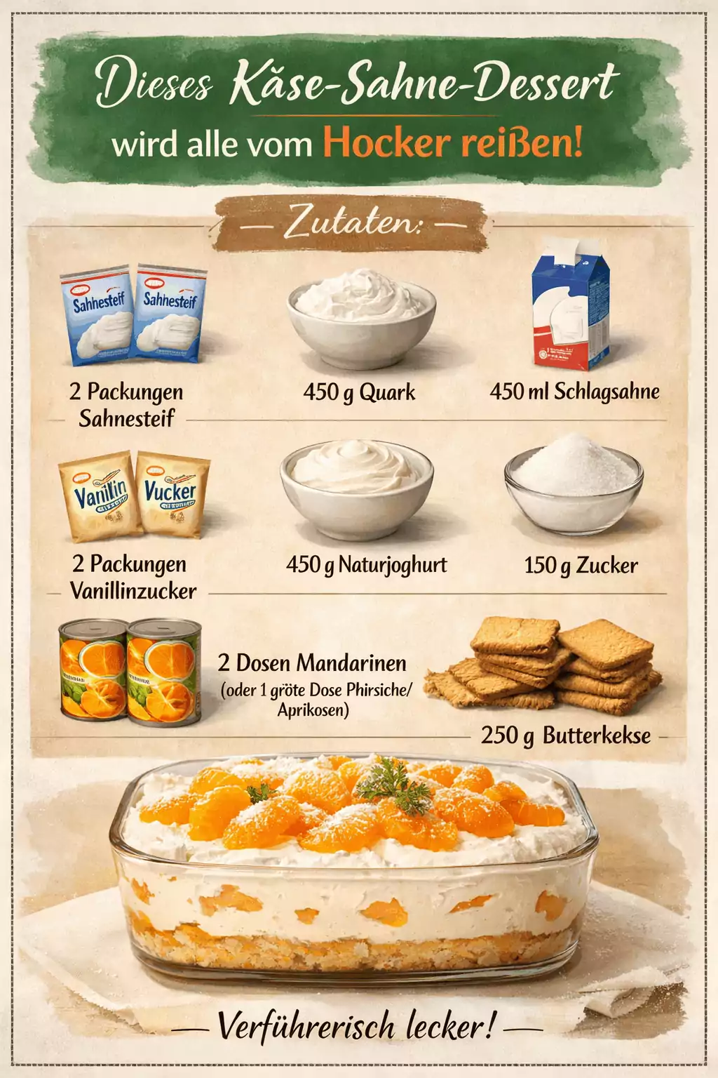 Dieses Käse-Sahne-Dessert wird alle vom Hocker reißen!