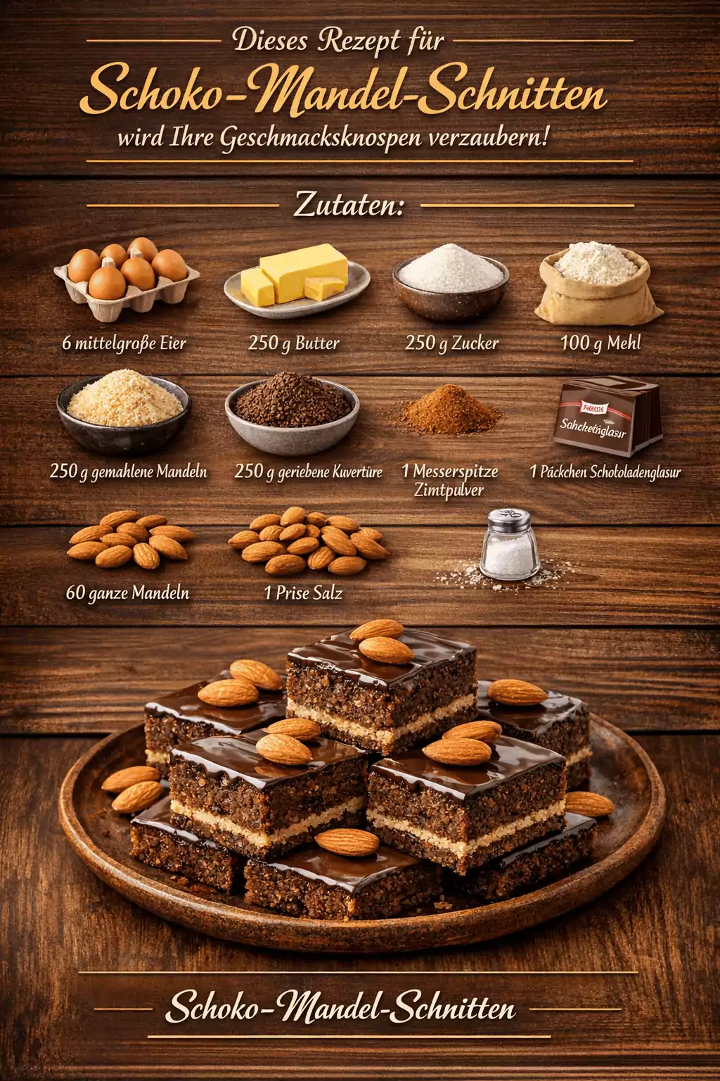 Dieses Rezept für Schoko-Mandel-Schnitten wird Ihre Geschmacksknospen verzaubern!