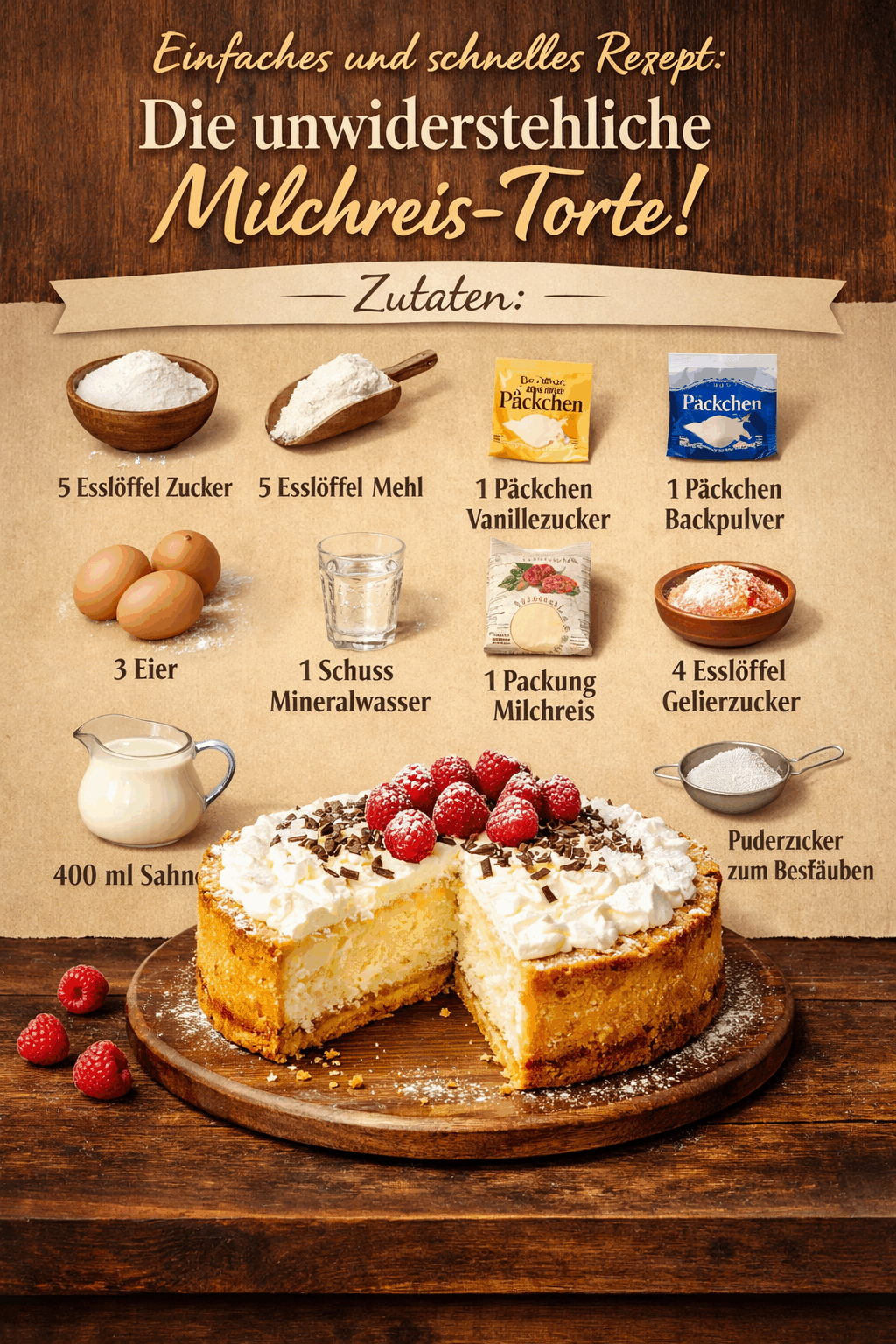 Einfaches und schnelles Rezept: Die unwiderstehliche Milchreis-Torte!